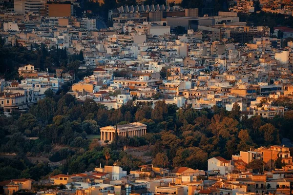 Tempel des Hephaistus Berggipfel Ansicht Kippverschiebung — Stockfoto