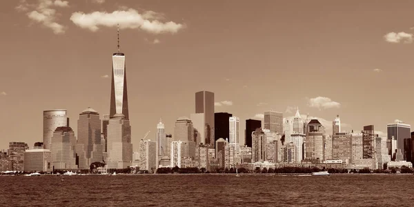 Manhattan centrum horisont — Stockfoto