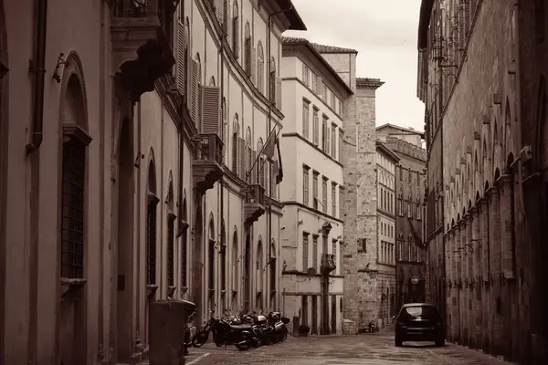 Siena Talya Eski Binalarla Sokak Manzarası — Stok fotoğraf