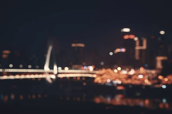 Chongqing γέφυρα νύχτα bokeh — Φωτογραφία Αρχείου