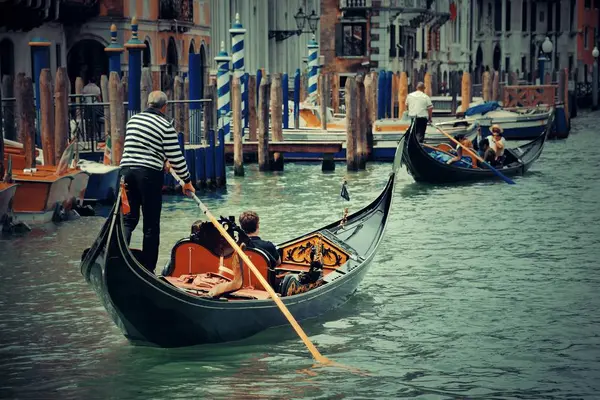 Gondel Het Kanaal Venetië Italië — Stockfoto
