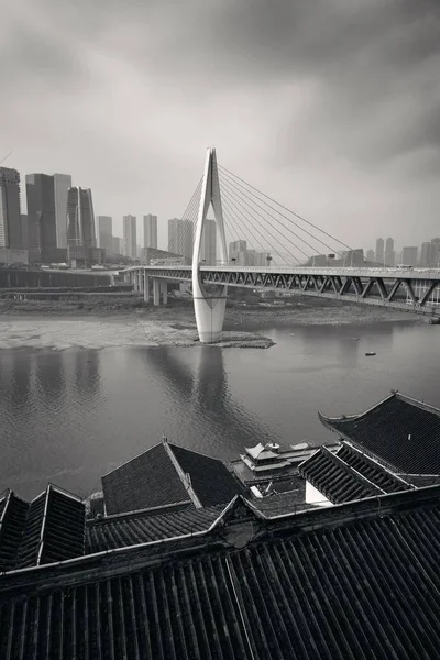 Chongqing Brücke altes Haus — Stockfoto