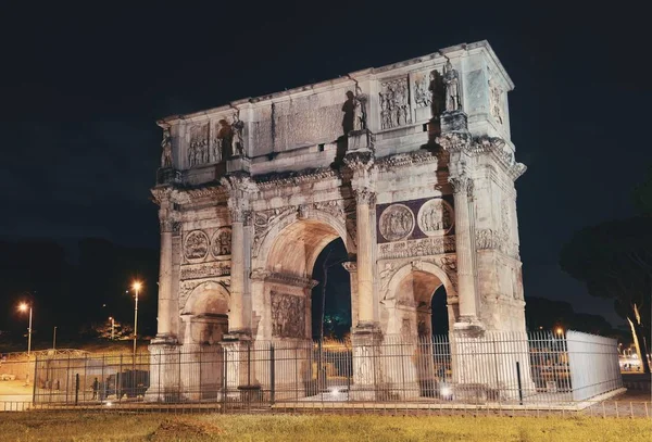 Arc Constantin Rome Nuit Italie — Photo