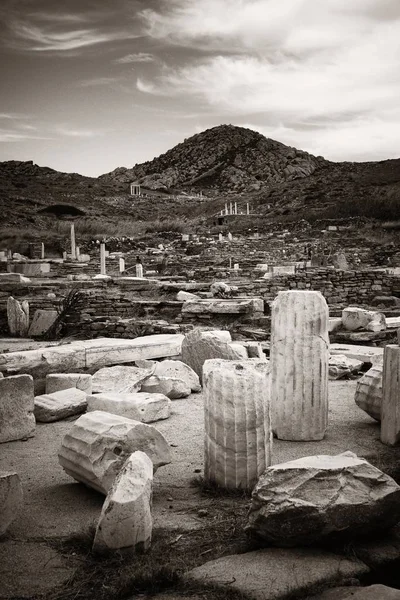 Historyczne ruiny w Delos — Zdjęcie stockowe