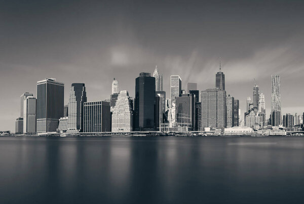 Downtown Manhattan skyline over East River in New York City