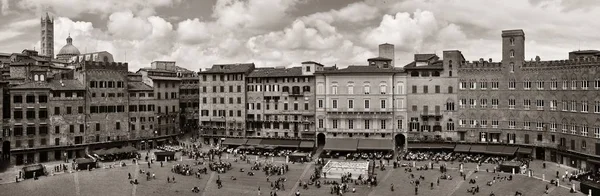 Piazza del Campo Siena Itália panorama — Fotografia de Stock