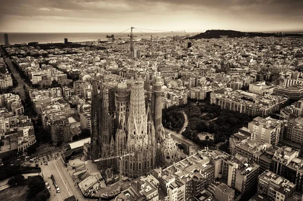 Letecký pohled na Sagrada Familia — Stock fotografie