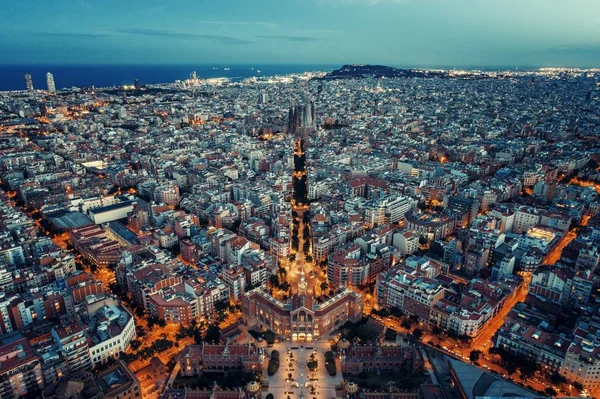 Barcelona Skyline Aerial View Buildings Spain — Stock Photo, Image