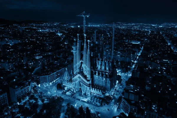 Letecký pohled na Sagrada Familia — Stock fotografie