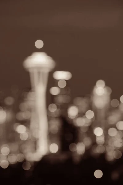 Seattle city skyline natt — Stockfoto