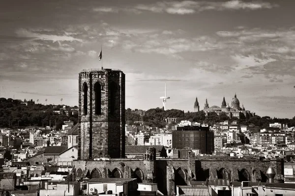 Uitzicht Het Dak Van Barcelona Met Stadarchitectuur Spanje — Stockfoto