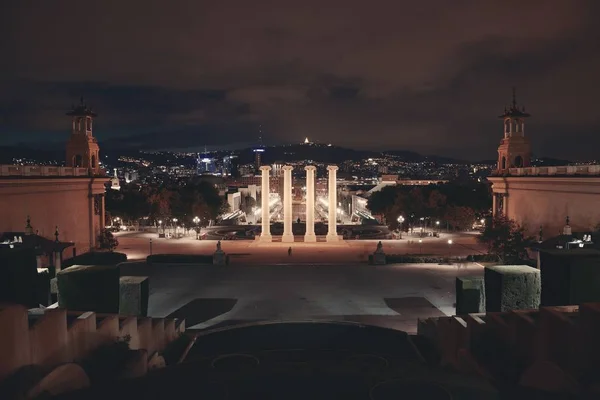 Crepúsculo Placa Espanya em Barcelona — Fotografia de Stock