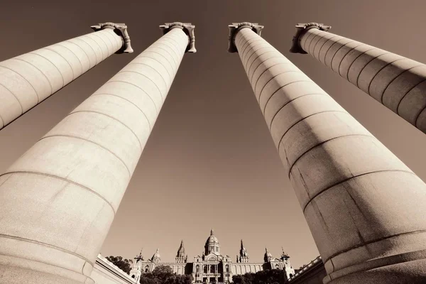 Giant Column Nationaal Kunstmuseum Van Catalonië Placa Espanya Barcelona Spanje — Stockfoto