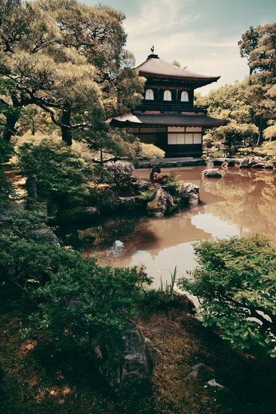 Temple Ginkaku Avec Bâtiment Historique Kyoto Japon — Photo