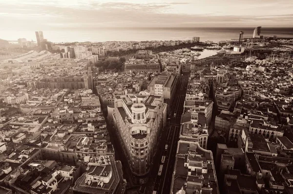 Letecký Pohled Gotickou Čtvrť Barceloně Španělsku — Stock fotografie