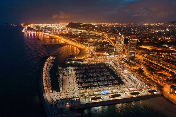 Barcelona coast night — Stock Photo, Image