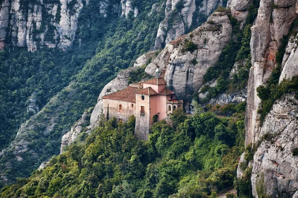 Santa Maria Montserrat Abbey Στη Βαρκελώνη Ισπανία — Φωτογραφία Αρχείου