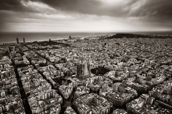 Αεροφωτογραφία Στον Ορίζοντα Της Βαρκελώνης Κτίρια Στην Ισπανία — Φωτογραφία Αρχείου