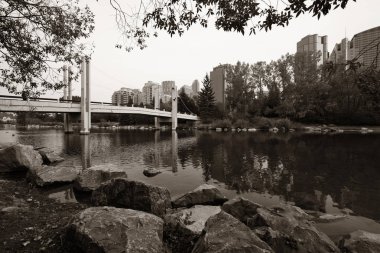 Kanada Alberta 'daki Prince' s Island 'dan Calgary şehri..