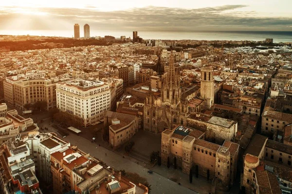 Aerial View Gothic Quarter Barcelona Spain — Stock Photo, Image