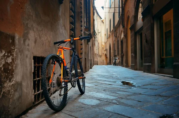 Vista Rua Lucca Com Bicicleta Itália — Fotografia de Stock