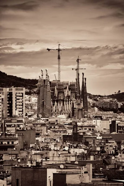 Sagrada Familia Med Stadssiluett Barcelona Spanien — Stockfoto