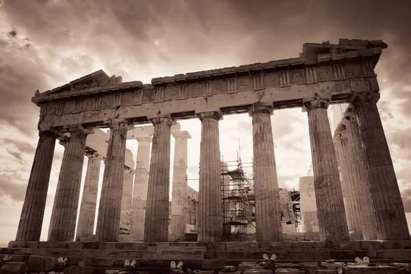 Closeup Temple Parthenon Acropolis Atenas Greece — Fotografia de Stock