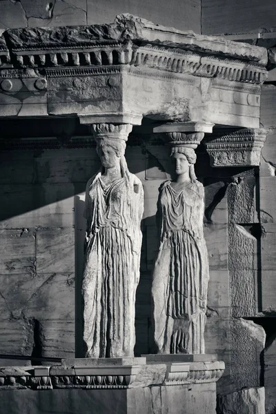 Pórtico Las Cariátidas Del Templo Erechtheion Acropolis Atenas Grecia — Foto de Stock