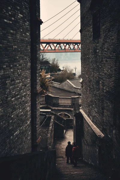 Dongshuimen Bridge Vanaf Xiahao Old Street Chongqing China — Stockfoto