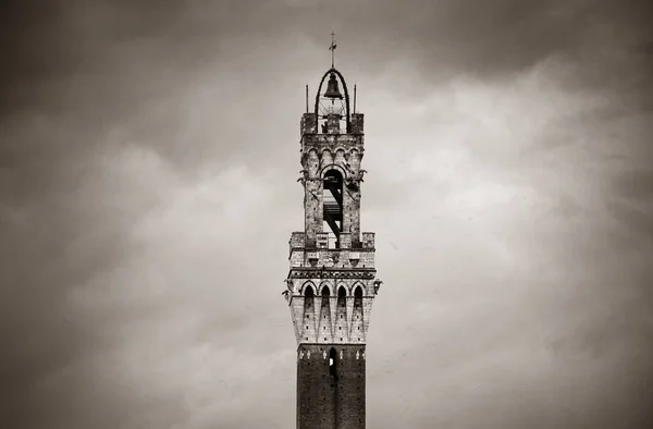 Prefeitura Bell Tower Close Siena Itália — Fotografia de Stock