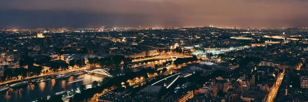 Skyline Van Stad Parijs Uitzicht Het Dak Met Rivier Seine — Stockfoto
