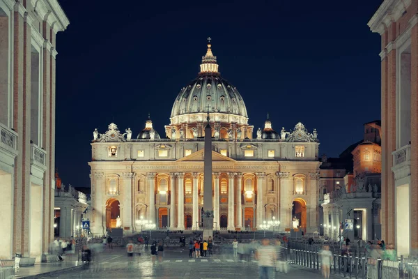 Cité Vatican Basilique Saint Pierre Nuit — Photo