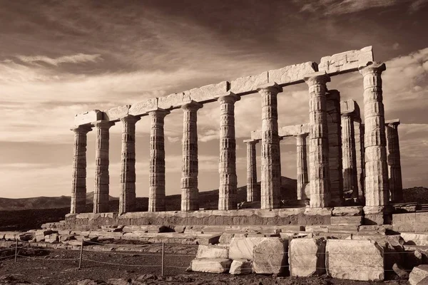 Храм Посейдона Близ Афин Греция — стоковое фото