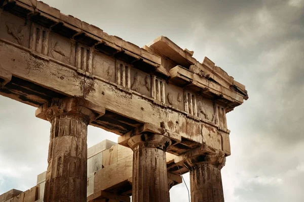 Parthenon Temple Closeup Acropolis Athens Greece — Stock Photo, Image