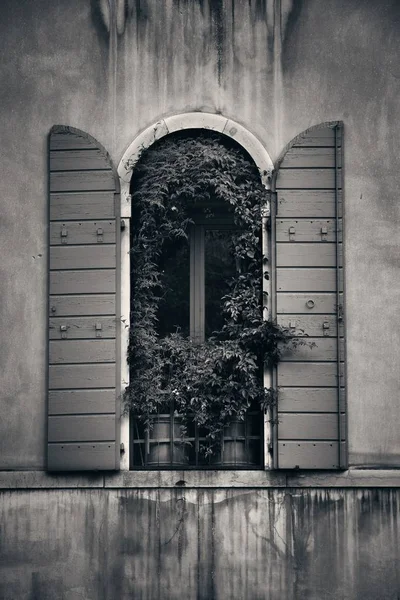 Uma Vista Perto Janela Edifícios Históricos Veneza Itália — Fotografia de Stock