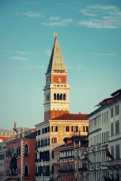 Marks Church Clock Tower Street Venice Italy — стокове фото