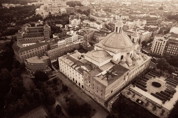 Vue Aérienne Basilique Royale San Francisco Grande Lever Soleil Madrid — Photo