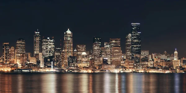 Blick Auf Die Skyline Von Seattle Über Das Meer Mit — Stockfoto