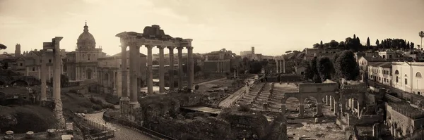 Rome Forum Lever Soleil Avec Des Ruines Bâtiments Historiques Italie — Photo