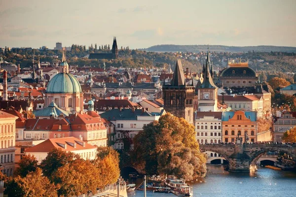 Praga Vista Cidade Com Edifícios Históricos República Checa — Fotografia de Stock