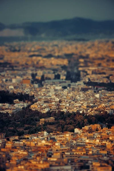 Vue Panoramique Athènes Depuis Mont Lykavitos Avec Acropole Grèce — Photo