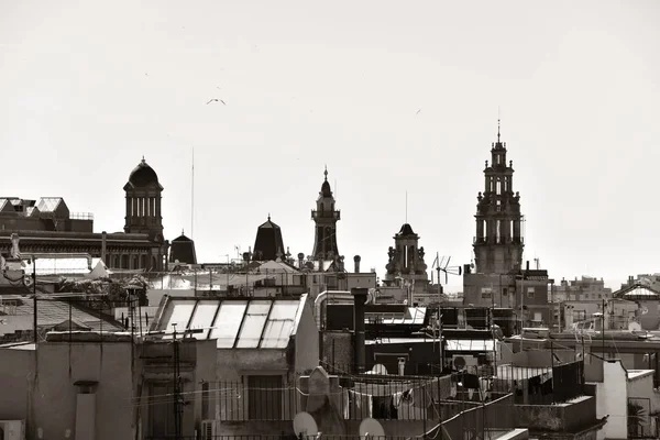 Widok Dach Barcelony Architekturą Miasta Hiszpanii — Zdjęcie stockowe