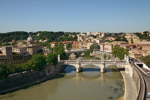 Tiberis Folyó Róma Ókori Építészet Olaszország — Stock Fotó