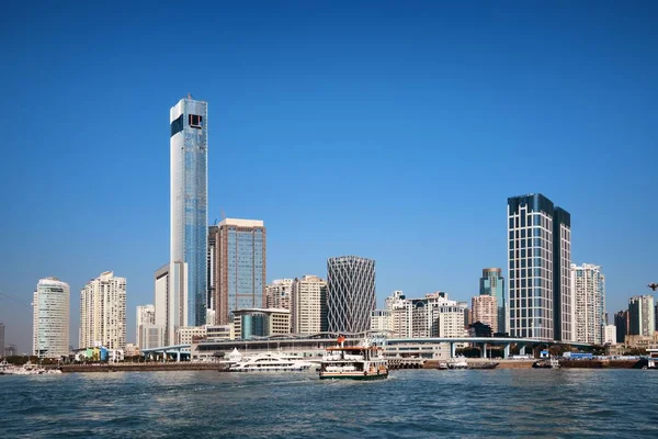 Stadsbyggnader Vid Vattnet Xiamen Fujian Kina — Stockfoto