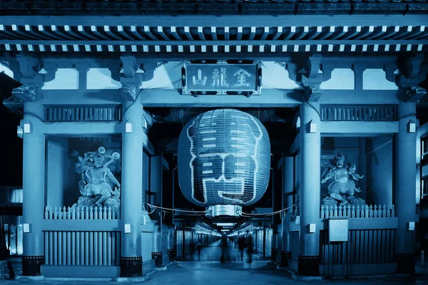 Sensoji Temple Portal Tokio Japón Por Noche — Foto de Stock