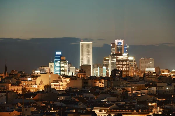 Madrid Uitzicht Het Dak Van Skyline Van Stad Met Zakelijke — Stockfoto