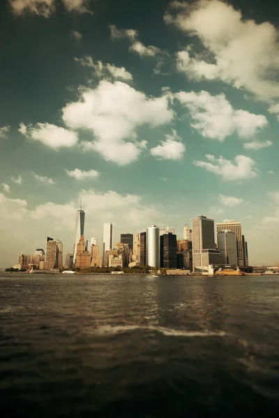 Manhattan Skyline Centre Ville Avec Des Gratte Ciel Urbains Nuage — Photo