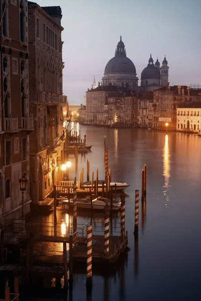 Canal Grande Venedig Bei Nacht Italien — Stockfoto