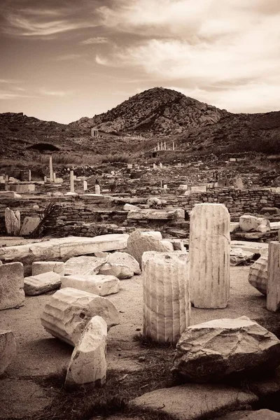 Ruínas Históricas Delos Island Perto Mikonos Grécia — Fotografia de Stock