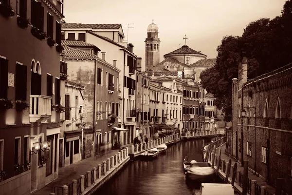 Vista Del Canal Venecia Con Edificios Históricos Italia — Foto de Stock